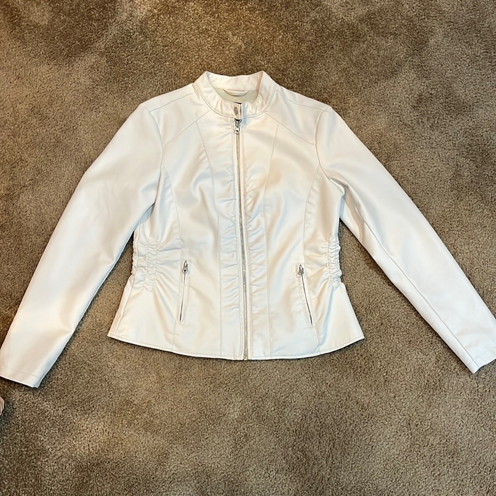 White Faux Leather Jacket